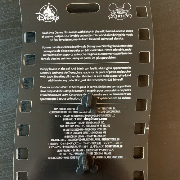 Stitch Crashes Disney Lady and the Tramp Pin LE - Picture 2 of 2